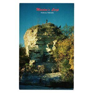 Maidens Leap Postcard Niobrara Nebraska Vintage Scenic Landmark Orchard NE